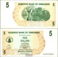 Zimbabwe Pick-number: 38 Uncirculated 2006 5 Dollars - Zimbabwe