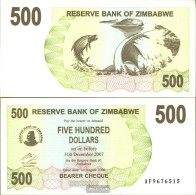 Zimbabwe Pick-number: 43 Uncirculated 2006 500 Dollars - Zimbabwe