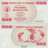 Zimbabwe Pick-number: 60 Uncirculated 2008 500 Million. Dollars - Zimbabwe