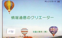 Telecarte  JAPON * Sport * MONTGOLFIERE (1181) Hot Air Balloon * Ballon * Aerostato  * PHONECARD JAPAN * - Sport