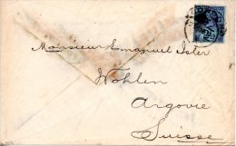 GRANDE-BRETAGNE. N°95 Sur Lettre De 1893 Au Départ De Londres à Destination Du Canton D´Argovie En Suisse. - Storia Postale