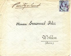 GRANDE-BRETAGNE. N°95 Sur Lettre De 1894 Au Départ De Londres à Destination Du Canton D´Argovie En Suisse. - Cartas & Documentos