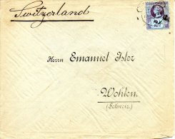 GRANDE-BRETAGNE. N°95 Sur Lettre De 1890 Au Départ De Londres à Destination Du Canton D´Argovie En Suisse. - Storia Postale