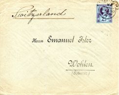 GRANDE-BRETAGNE. N°95 Sur Lettre De 1890 Au Départ De Londres à Destination Du Canton D´Argovie En Suisse. - Brieven En Documenten