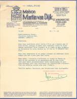 FACTURE LETTRE : HOLLANDE . ST ANNAPAROCHIE . FRIESLAND . MAISON MARTIN VAN DIJK . 1963 . - Pays-Bas