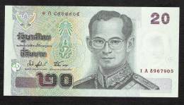 THAILAND  P109a 20 BAHT(2003) FIRST Signature 74  FIRST SIGNATURE FIRST PREFIX ! #1A.    UNC. - Tailandia