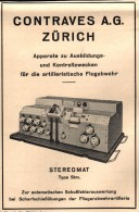 Original Werbung - 1939 - Apparat Zur Flugabwehr , Stereomat , Artillerie , Flak , Fliegerabwehr  Conraves AG In Zürich - Fliegerei