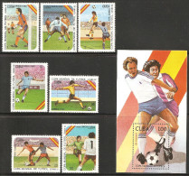 1982 Mi# 2618-2624, Block 71 ** MNH - World Cup Soccer Championships, Spain - Neufs