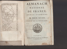 ALMANACH NATIONAL DE FRANCE * Année Commune * 1793 * L'an Deux De La République  * - 1701-1800