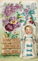 CPA - Naissance - Faire Part - Souhait De Naissance -Bébé, , Voyagée En 1905 - Voir 2 Scans. - Naissance
