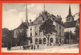 EZC-08 Payerne. La Poste. Attelage, Animé. Cachet 1910.  Delachaux-Niestlé - Payerne