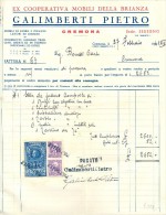 1941 ITALIA , CREMONA , FISCALES, MAGNÍFICO DOCUMENTO COMERCIAL DE LA FIRMA GALIMBERTI PIETRO - Fiscali