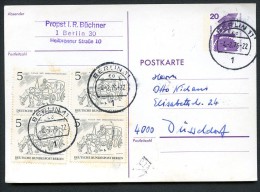 BERLIN P94 Postkarte Gebraucht Nach Düsseldorf 1976 Zfr. Zille Droschkenkutscher - Postcards - Used