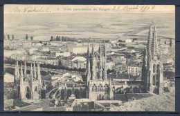 1908 , BURGOS, TARJETA POSTAL CIRCULADA , VISTA PANORÁMICA DE BURGOS. - Burgos