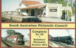 Australia 2004  Salysbury Philatelic Society , Railway Posrcaed - Lettres & Documents