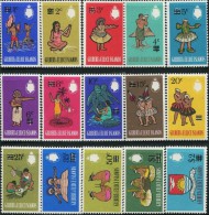 GN0672 Gilbert 1966 Folk Dance Costume Emblem Overprint 15v MNH - Gilbert- Und Ellice-Inseln (...-1979)