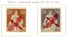 Svizzera--MF-0073 - 1919/1920 - Posta Aerea - Unificato:  A1/A2 (+) MLH - Privi Di Difetti Occulti. - Unused Stamps