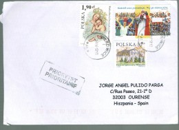 POLAND POLOGNE USED LETTRE 2012 RELIGION POPE JUAN PABLO II - Covers & Documents