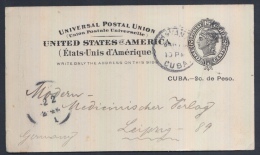 1899-EP-78 CUBA 1899. Ed.40. 2c. TARJETA ENTERO POSTAL. HABANA  A ALEMANIA. 1899. - Covers & Documents