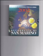 SAN MARINO EUROMUNTEN BU-set 2002 -  1ste Officiële Uitgave - VOLLEDIGE REEKS - San Marino