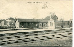 CPA 95 MONTSOULT MOFLIERS LA GARE 1918 - Montsoult