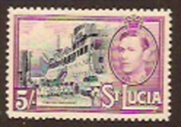 ST LUCIA 1938 5/- KGV SG 137 HM DP27 - St.Lucia (...-1978)