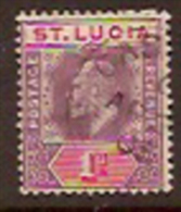 ST LUCIA 1904 1d Ordinary KEVII SG 66 U DP14 - St.Lucia (...-1978)