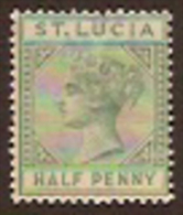 ST LUCIA 1891 1/2d QV SG 43 HM DP15 - Ste Lucie (...-1978)