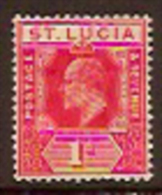 ST LUCIA 1904 1d Carmine KEVII SG 67 HM DP12 - St.Lucia (...-1978)