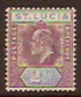 ST LUCIA 1904 2 1/2d Ordinary KEVII SG 68 HM DP13 - St.Lucia (...-1978)