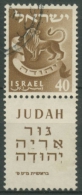 Israel 1957 Embleme Der Zwölf Stämme Israels, Judah 154 Mit Halbtab Gestempelt - Ongebruikt (met Tabs)