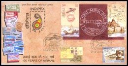 India, 2011, 100 YEARS Of AIRMAIL, FDC, Airmail, AVIATION, Flight, HENDRY PICQUET, Map, BOAT, River, INDEPEX. - Airmail