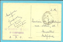 Kaart Met Stempel PMB 6 Met Stempel 15° REGIMENT DE LIGNE / 6° COMPAGNIE - Legerstempels