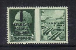 Z999 - RSI , Propaganda Di Guerra " La Vittoria Sarà Del Tripartito " : Il 25 Cent Verde ** MNH - Oorlogspropaganda