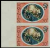 DOMINICA 1975 Manicou Common Opossum 30c IMPERF.MARG.PAIR    [non Dentelé,Geschnitten,no Dentado - Dominica (...-1978)