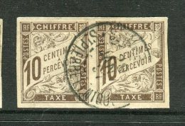 Rare Paire De N° 19 Cachet à Date De St Pierre Et Miquelon - Impuestos