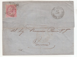 Regno D'Italia (1867) - Ufficio Di Tunisi - Piego Per Genova (numerale 235) - Zonder Classificatie