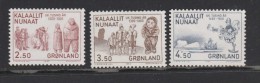 GROENLAND N°131/133 LES 100 ANS DE L'HISTOIRE DU GROENLAND NEUF SANS CHARNIERE - Ongebruikt