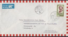 Israel PAR AVION Label SIGV. GRENIMAN, HAIFA 1959 Cover Lettera KØBENHAVN K. Denmark Scholem Alejchem Stamp - Luftpost