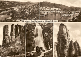 Bad Schandau - S/w Mehrbildkarte 4 - Bad Schandau