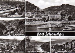 Bad Schandau - S/w Mehrbildkarte 8 - Bad Schandau