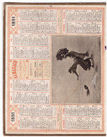 Calendrier Oberthur 1891 (CAL PTT 1891) - Tamaño Grande : ...-1900