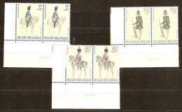 Belgie Belgique 1981 OBCn° 2031-34 *** MNH 2 Séries Avec Coin Daté Cote 12,00 Euro - Hoekdatums