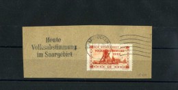 - SARRE 1920/35 . AFFRANCHISSEMENT  SIMPLE DE 1935 SUR FRAGMENT . - Covers & Documents