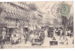 PARIS  - Le Théatre De L'Olympia Et Le Boulevard Des Capucins. Superbe Animation. Rare. - Andere