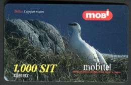Slovenia - Prepaid Card - Birds - Lagopus Mutus - Used - 2001 - Zangvogels