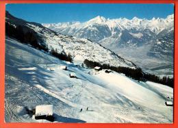 EZD-03  Veysonnaz, Pistes De Ski. Au Fond La Station De Nendaz. Alpes Vaudoises.  Circulé - Nendaz