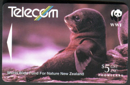 New Zealand - Phonecard - WWF - Seal - Used - Delfini