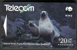 New Zealand - Phonecard - WWF - Seal - Used - Delfines