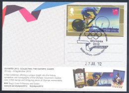 UK Olympic Games 2012 Card; Track Cycling; London Eye; Olympex Cancellation; Olympic Poster - Verano 2012: Londres